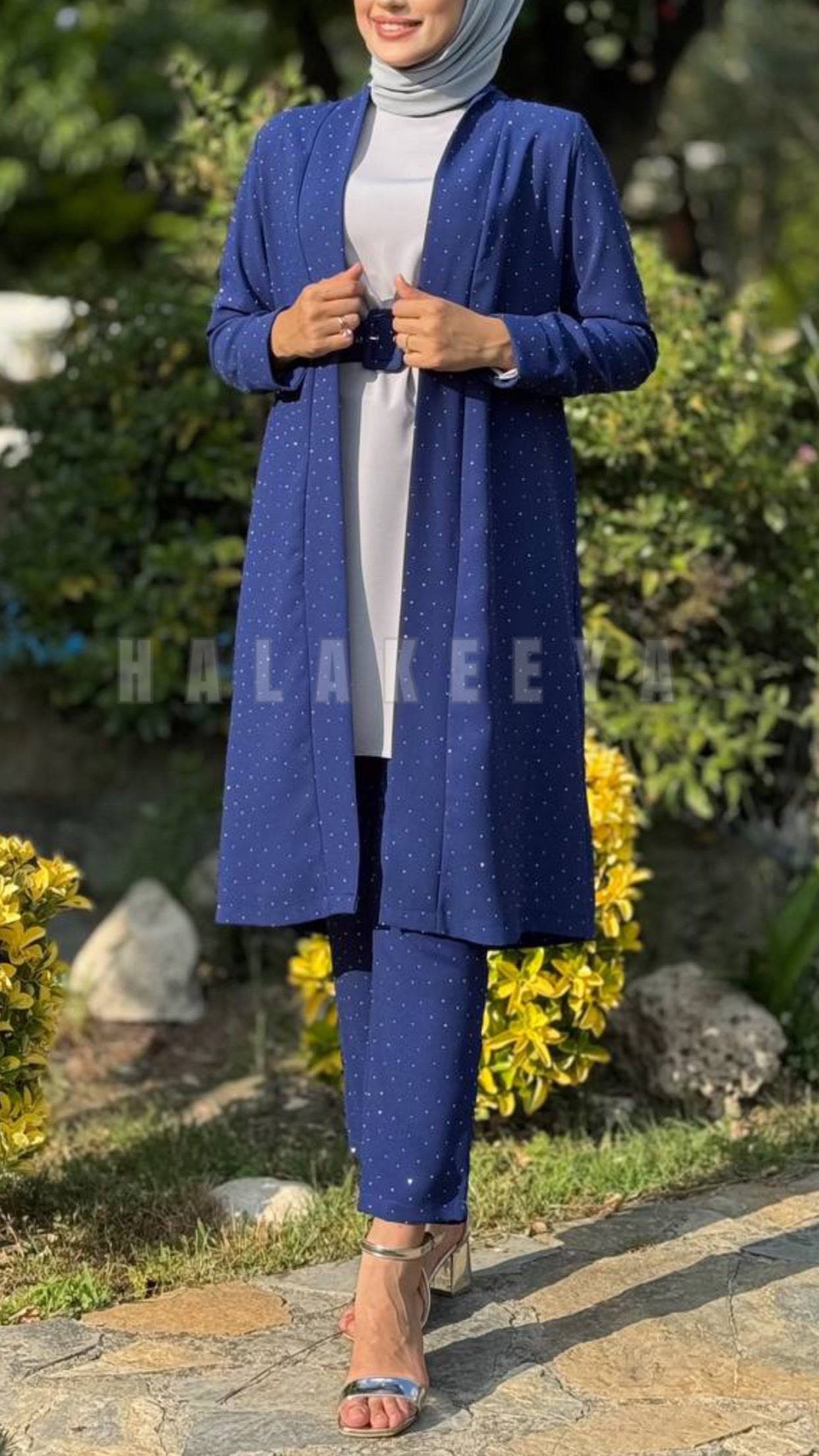 Formal Pant Set with Stud Details