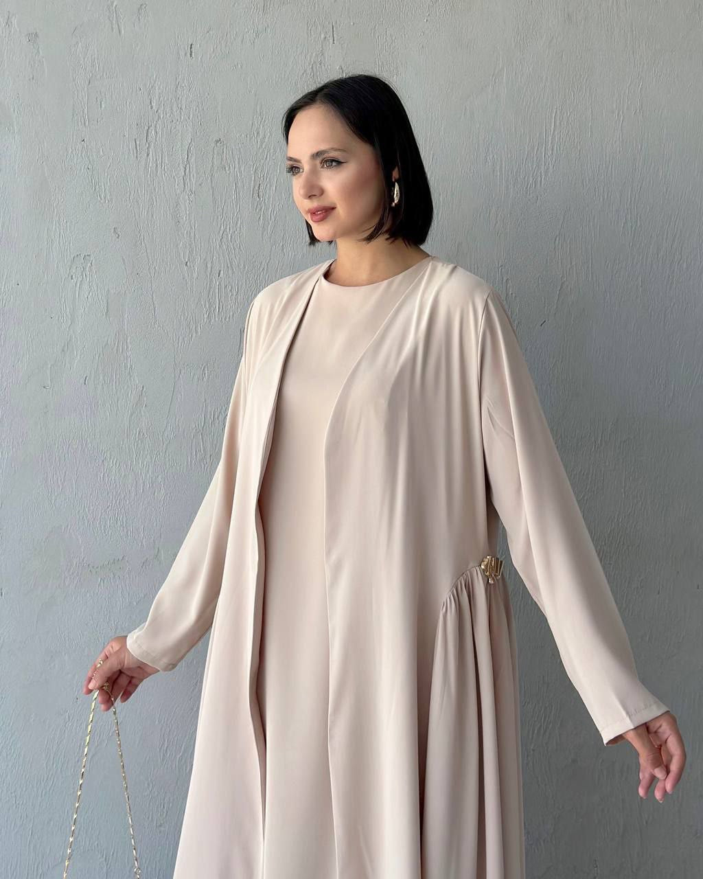Elegant decorated Ruffled Sided Open Abaya