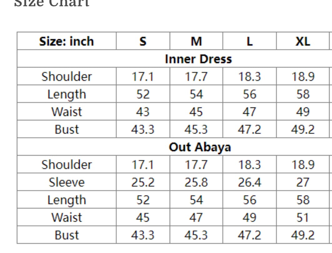 NADA Abaya Dress set