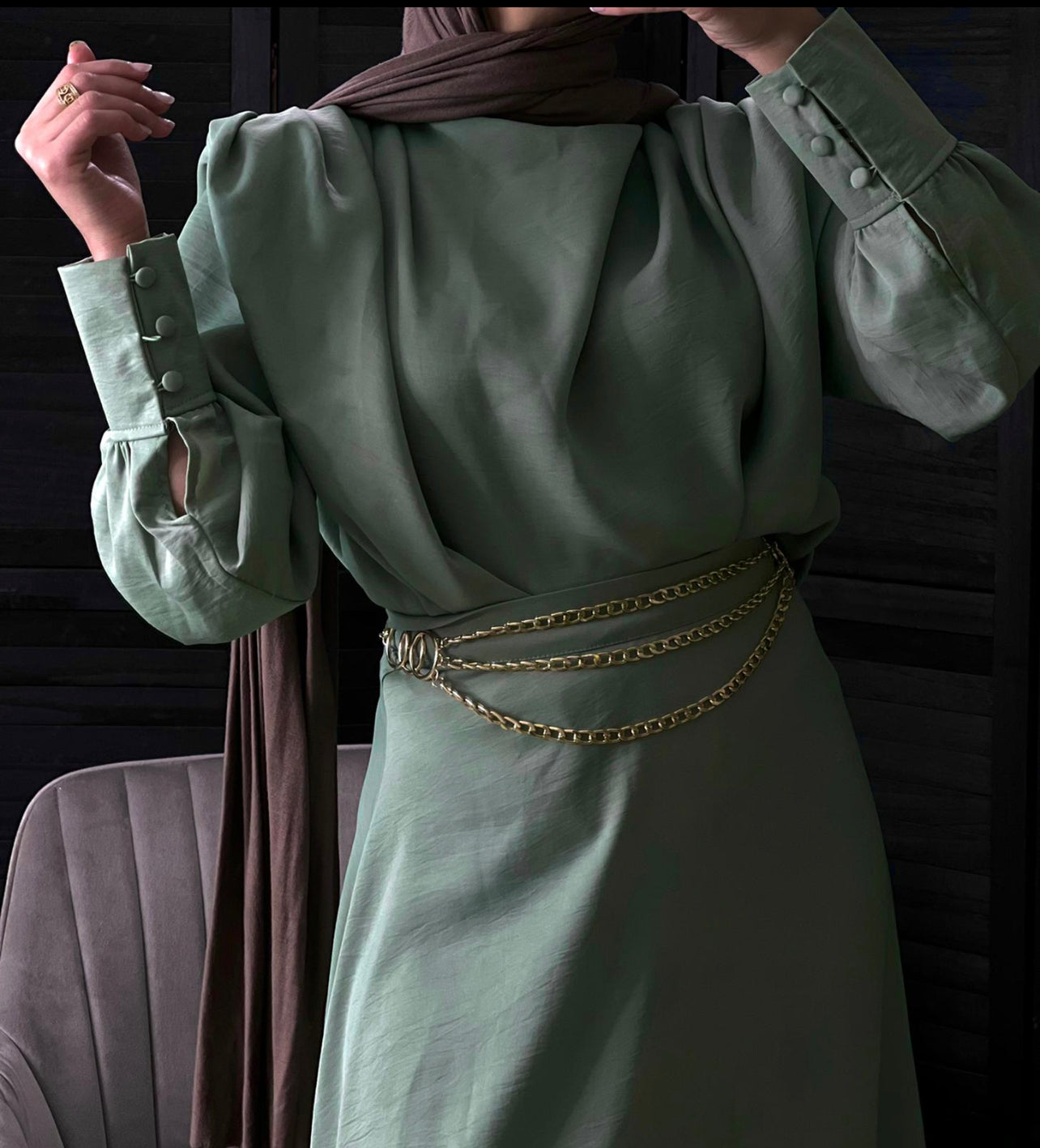 Satin Padded Two Piece Maxi Skirt Set