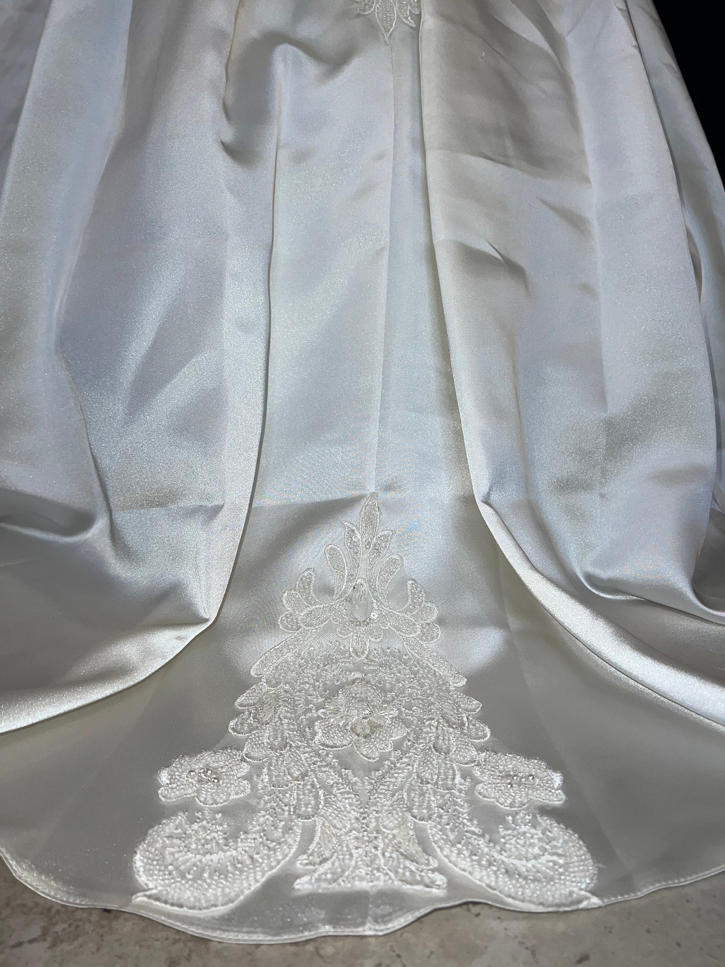Rudeen Luxury Off White Lace Puffy Flower Girl Dress