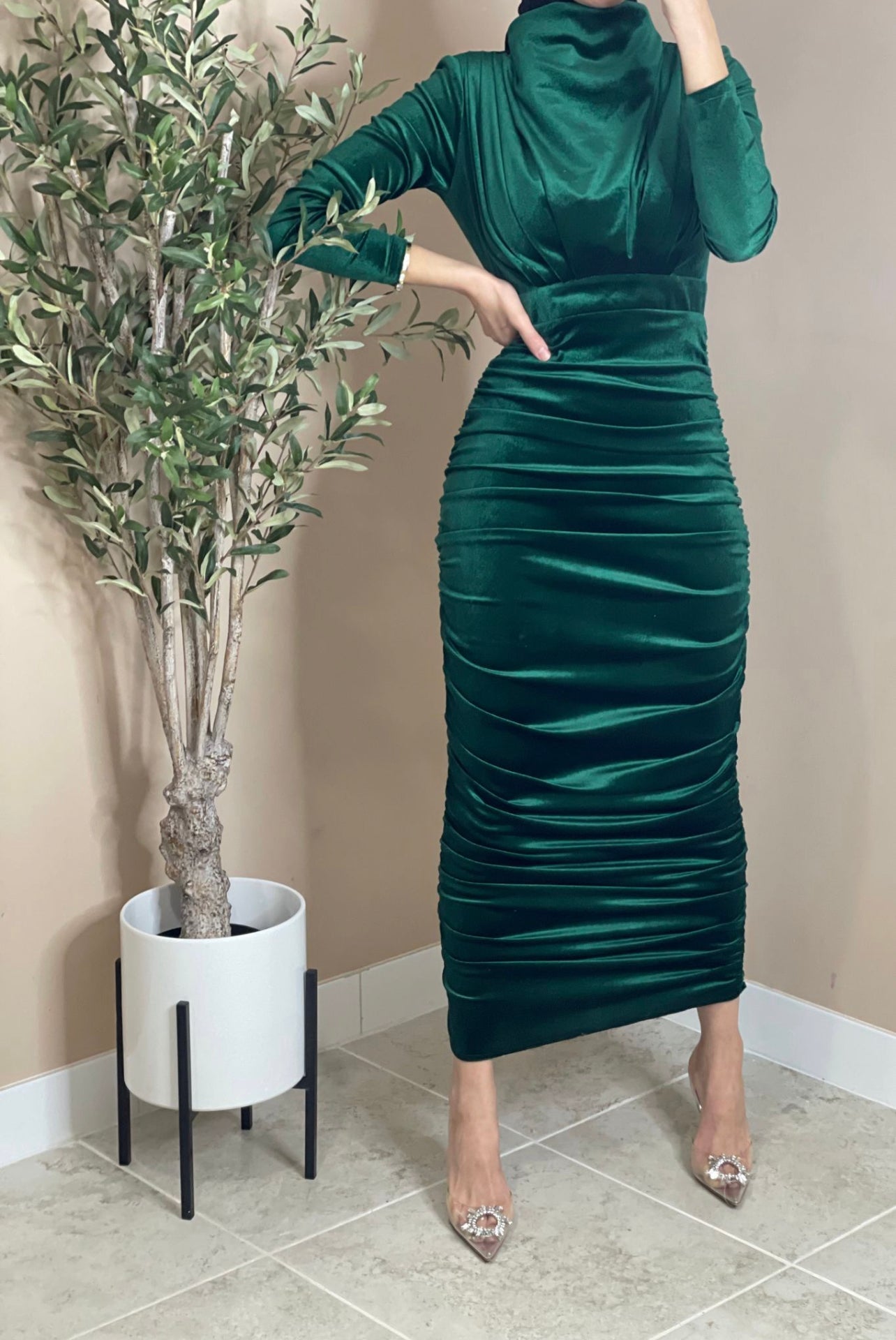 Velvet Maxi Evening Dress