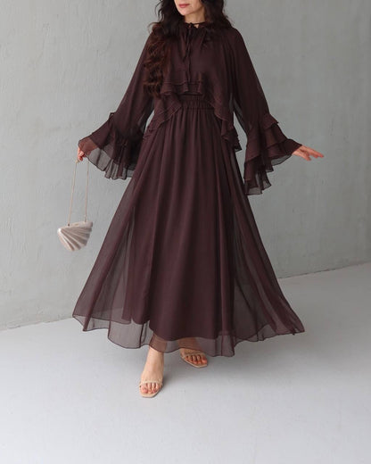 3 PCs Graceful Chiffon Ruffle Skirt Set