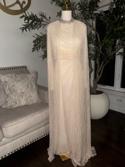Crystal Grace Gown Turtle neck Lace Evening Dress