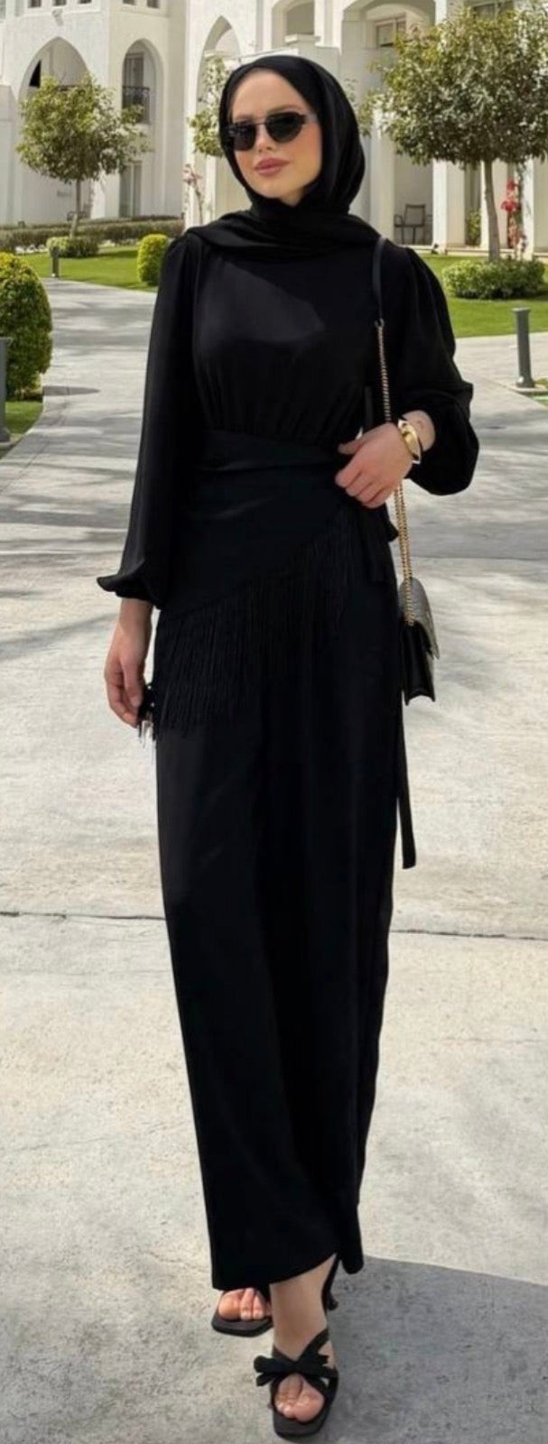 Fringe Waist Jumpsuit Set
