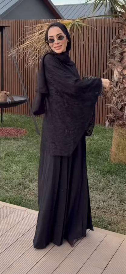 Elegant Lace Overlay Three-Piece Set