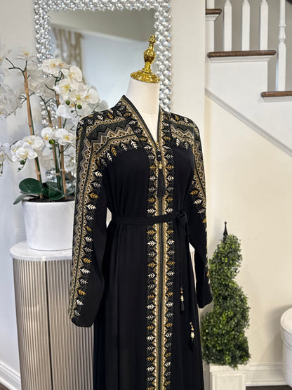 Palestinian Green Tatreez Thobe Dress