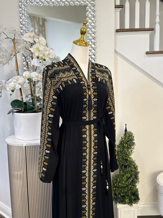 Palestinian Green Tatreez Thobe Dress