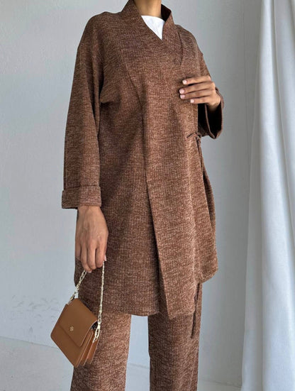 Kimono Textured Long Sleeve Co-Ord set