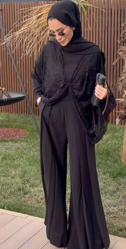 Elegant Lace Overlay Three-Piece Set