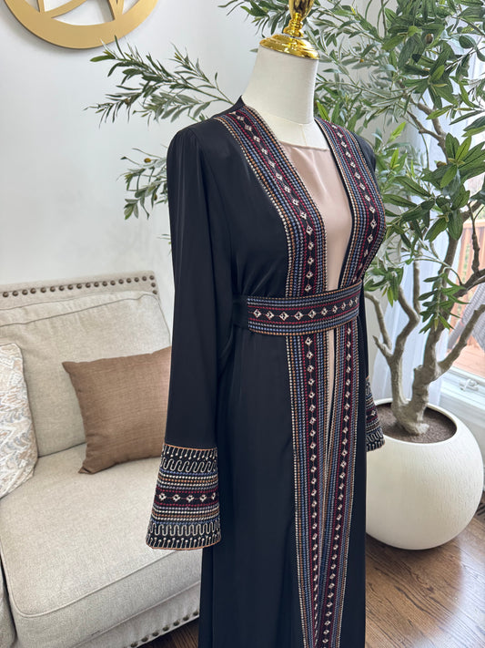 3 pcs multi colors embellished Islamic modest Open Abaya