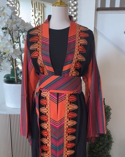 Palestinian Tatreez chamikh Bshit Cardigan abaya