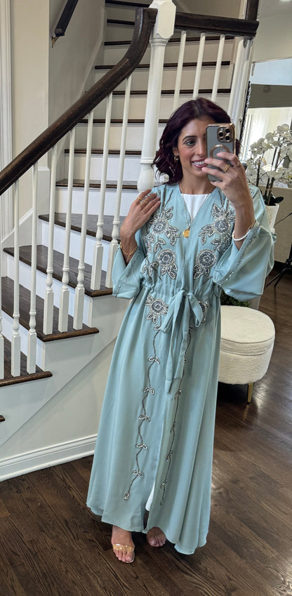 Embellished modest abaya with hijab