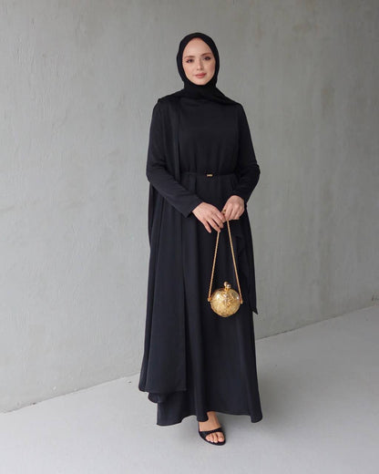 Elegant Draped Belted Maxi Dress
