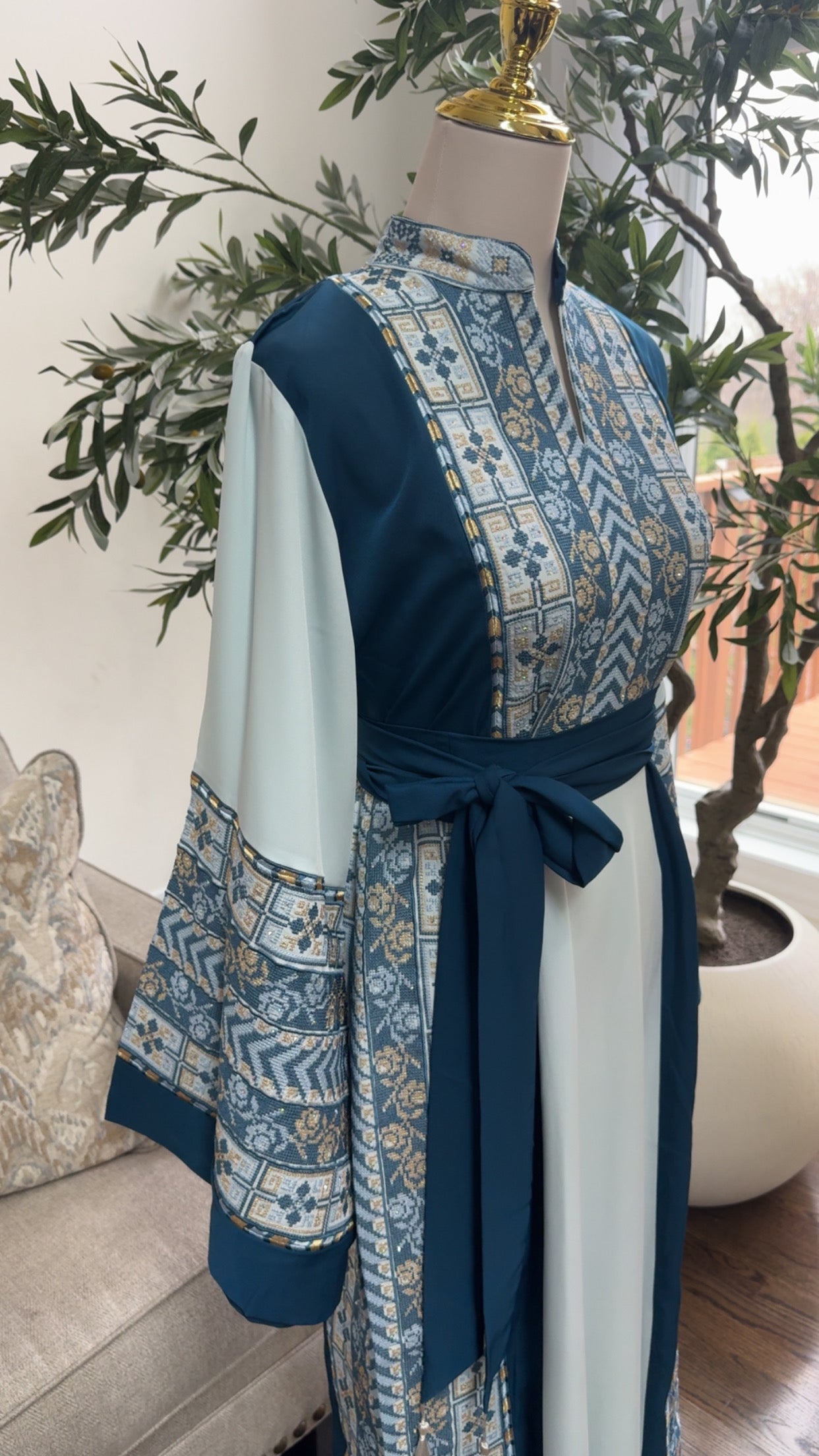 Palestinian Heritage Embroidered Tatreez Thobe