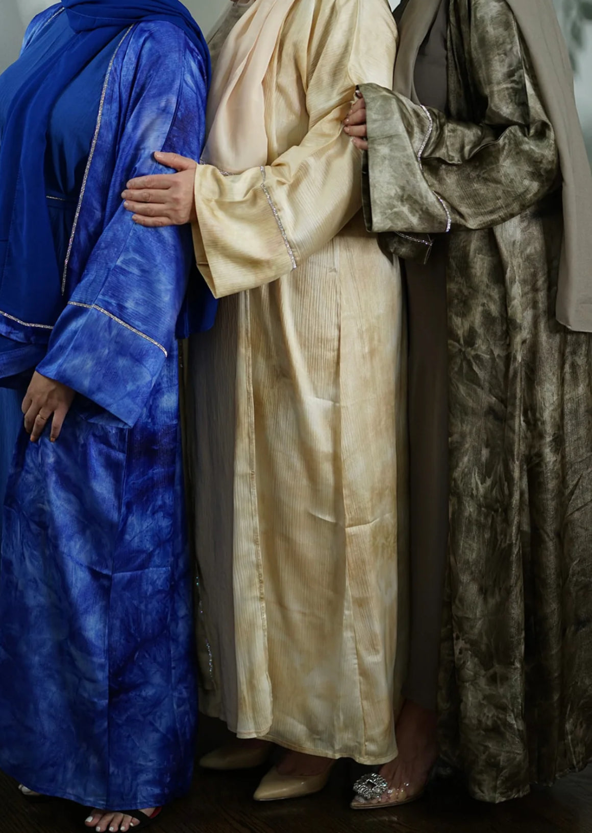 Set of 4 abaya tie-dyed with crystal