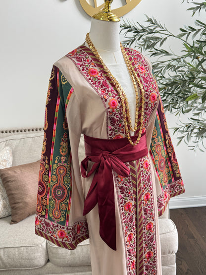 Embroidered Tatreez Open Malaka Thobe Abaya