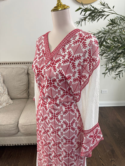 Palestinian Tatreez Traditional Embroidered Modest Butterfly Dress