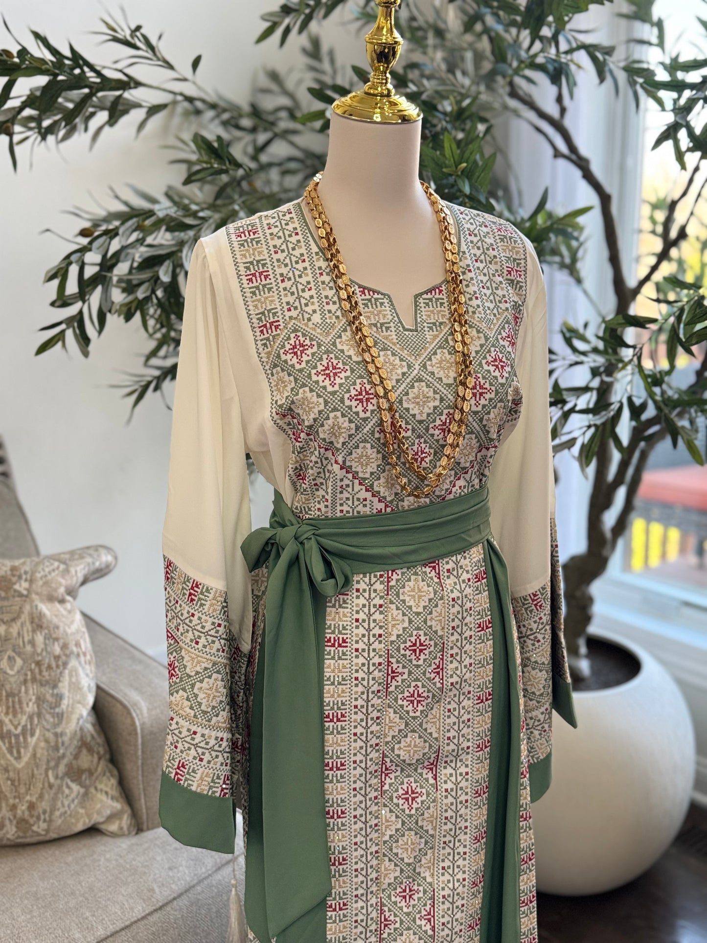 Palestinian Heritage Embroidered Tatreez Thobe