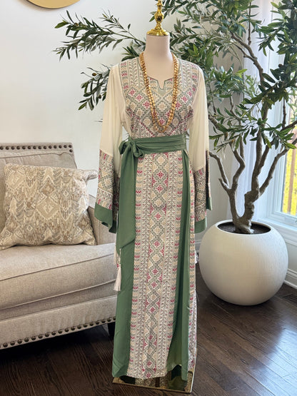 Palestinian Heritage Embroidered Tatreez Thobe