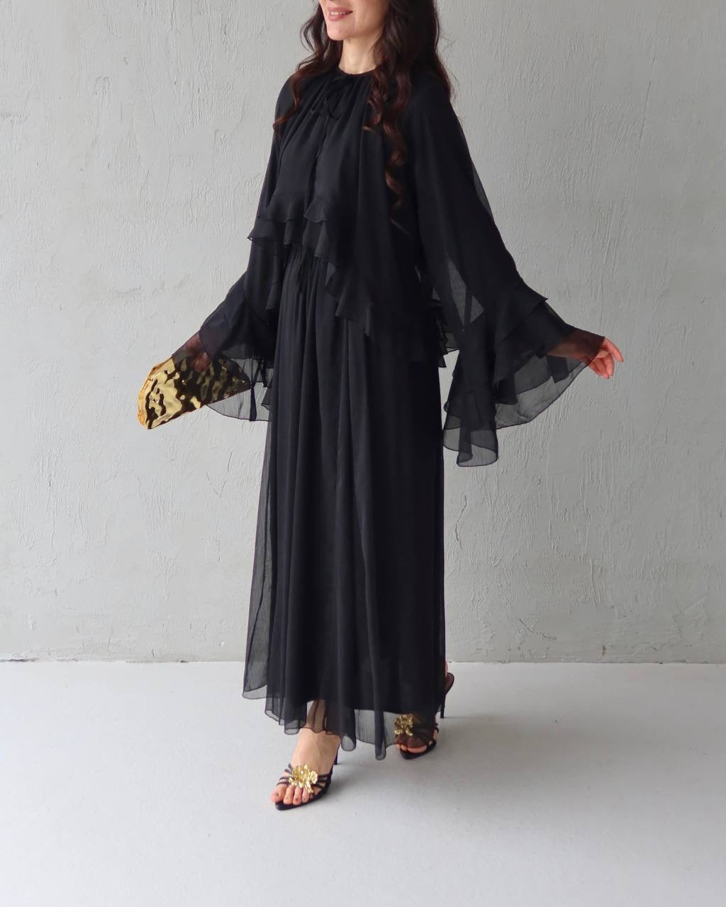 3 PCs Graceful Chiffon Ruffle Skirt Set