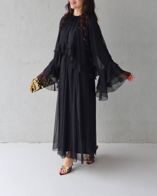 3 PCs Graceful Chiffon Ruffle Skirt Set