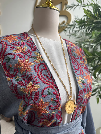 Embroidered open Abaya