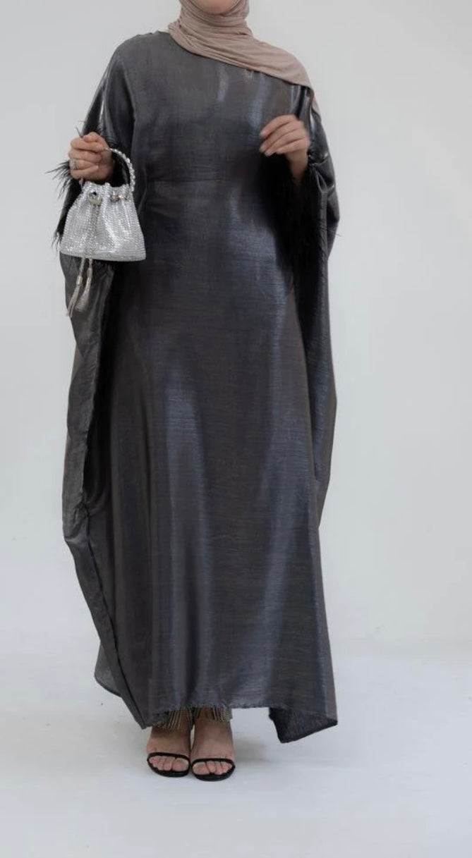 BUTTERFLY ABAYA Feather Cuff Details