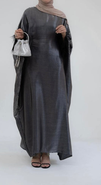 BUTTERFLY ABAYA Feather Cuff Details
