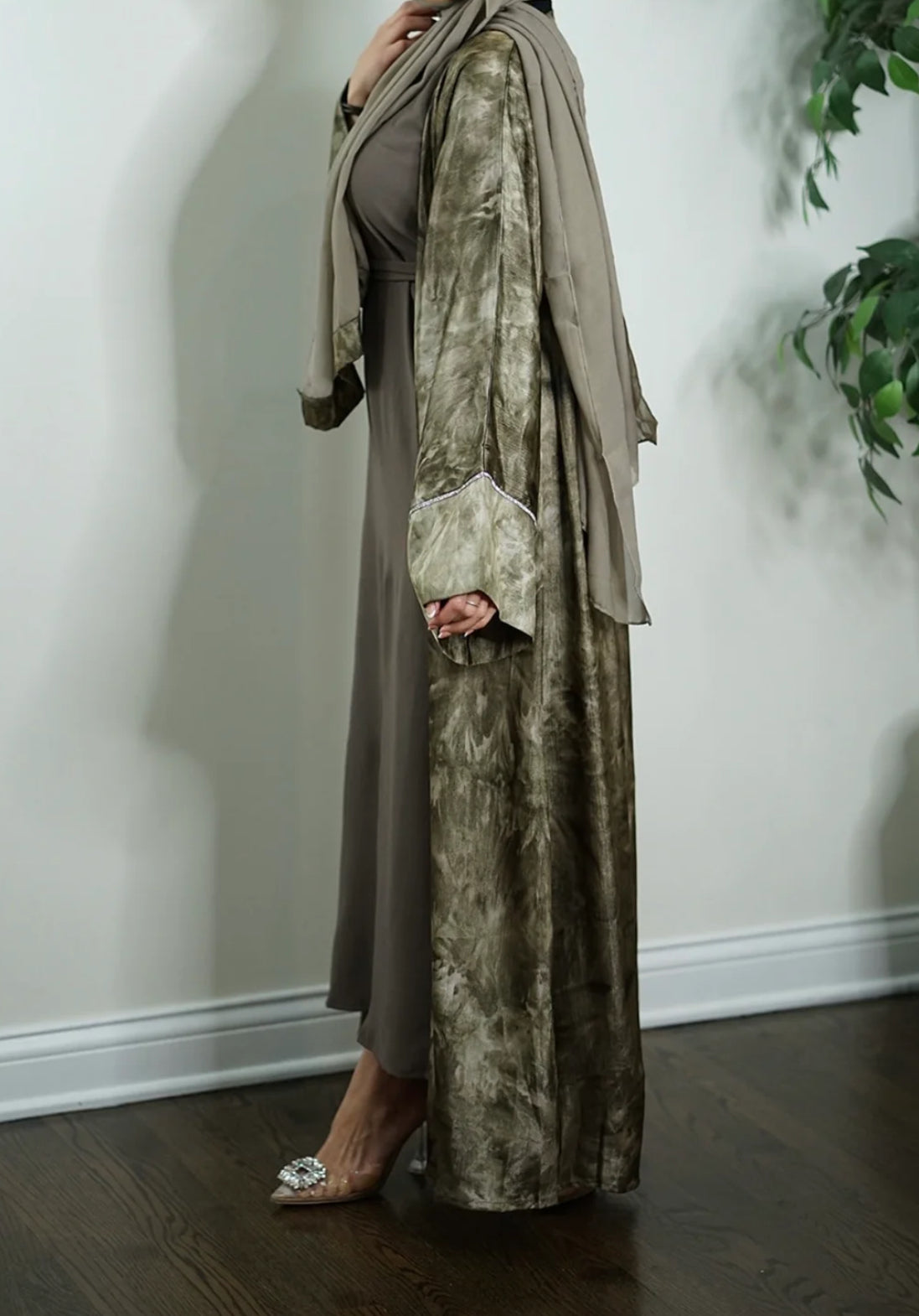 Set of 4 abaya tie-dyed with crystal