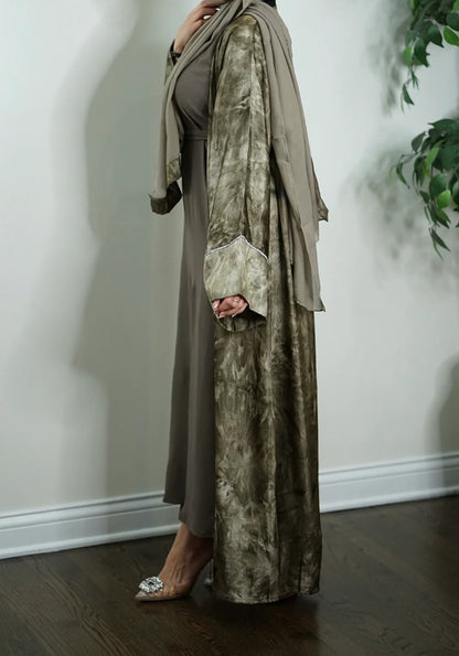 Set of 4 abaya tie-dyed with crystal