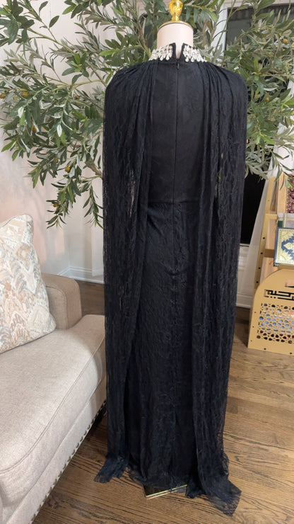Crystal Grace Gown Turtle neck Lace Evening Dress