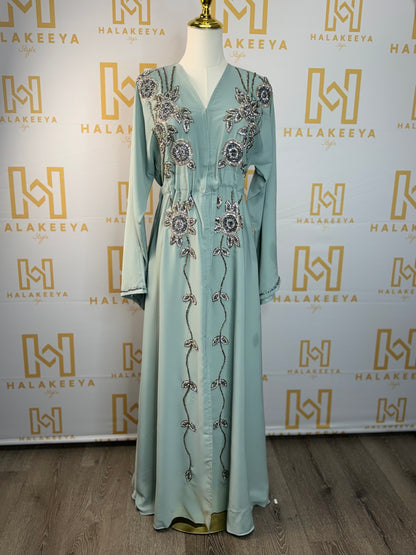 Embellished modest abaya with hijab