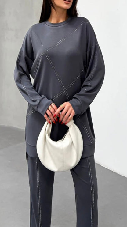 Chic 2-piece set featuring stud detailing Pant Set