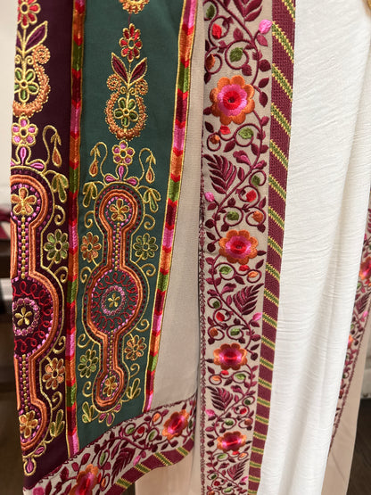 Embroidered Tatreez Open Malaka Thobe Abaya