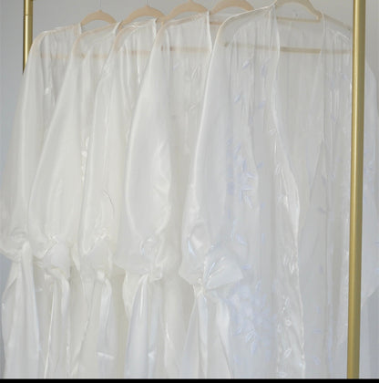 White Sheer Organza Embroidery Abaya