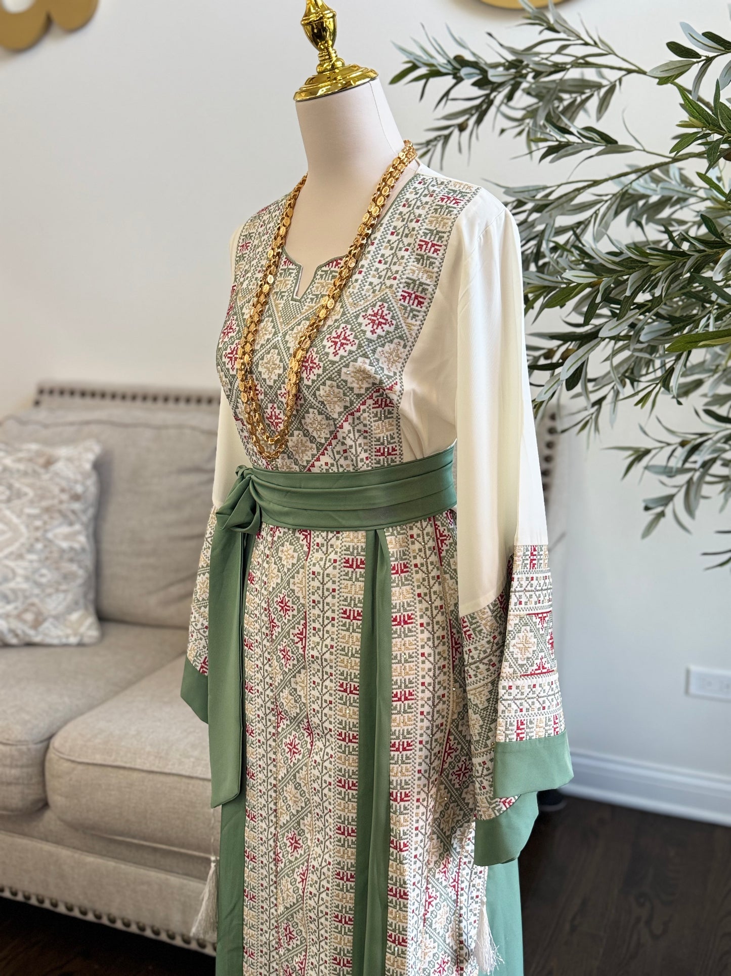 Palestinian Heritage Embroidered Tatreez Thobe