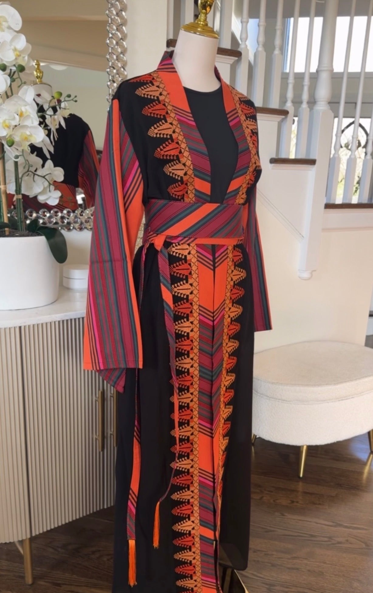 Palestinian Tatreez chamikh Bshit Cardigan abaya
