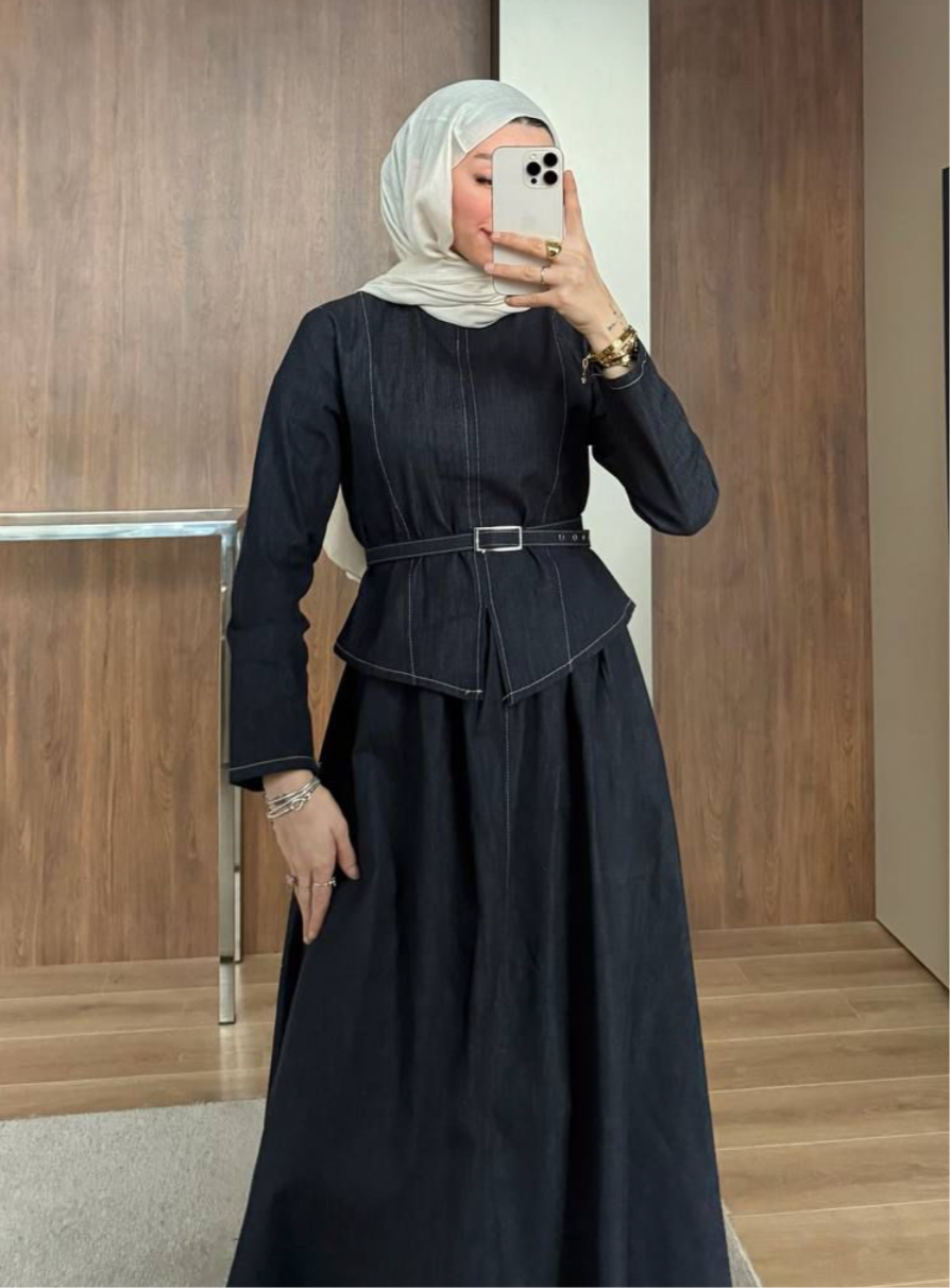 2 Pcs Denim co ord Skirt set