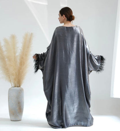 BUTTERFLY ABAYA Feather Cuff Details