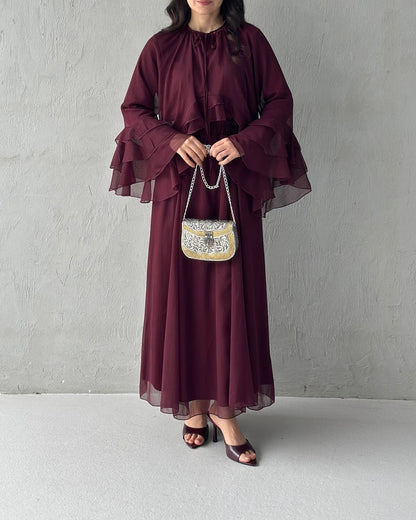 3 PCs Graceful Chiffon Ruffle Skirt Set