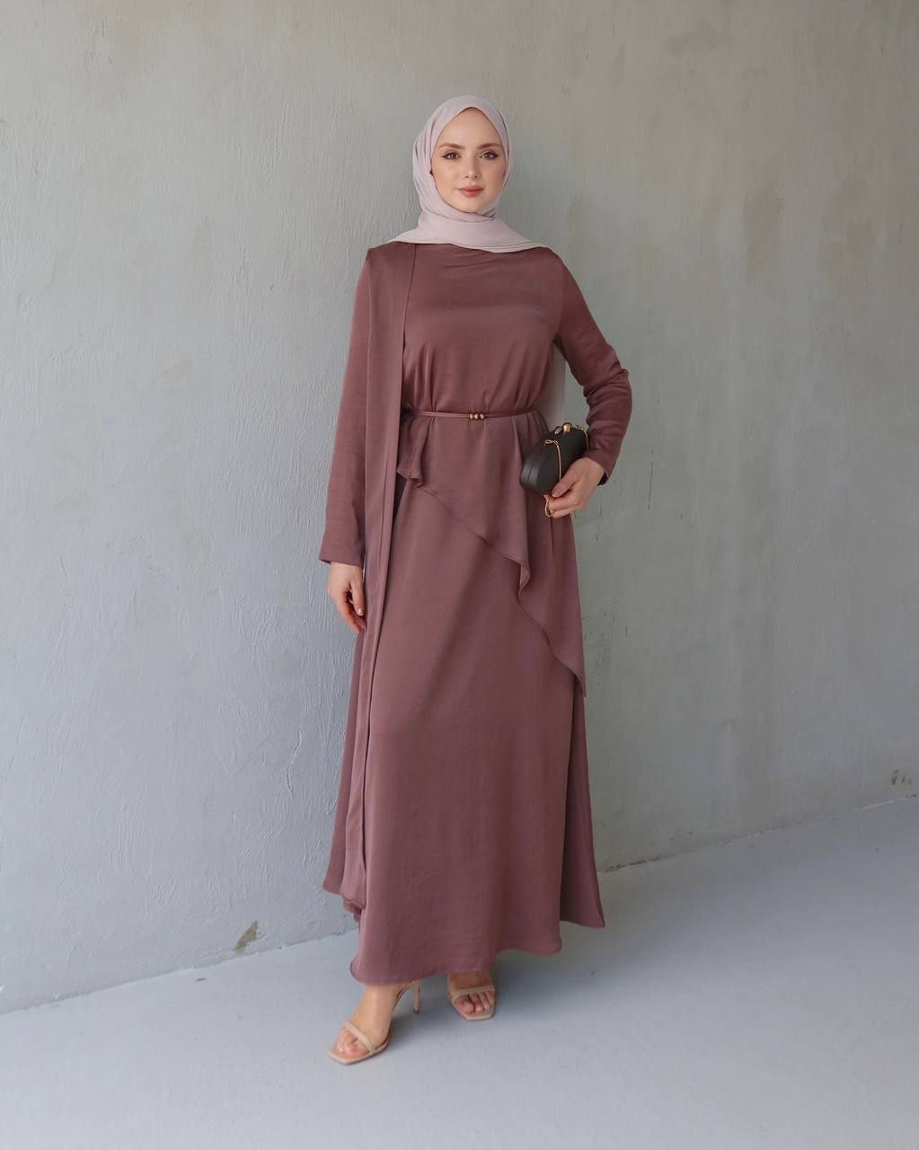Elegant Draped Belted Maxi Dress