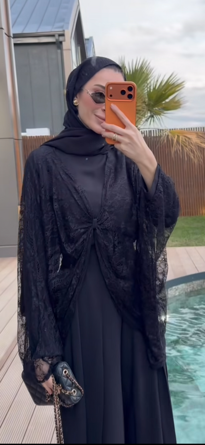 Elegant Lace Overlay Three-Piece Set