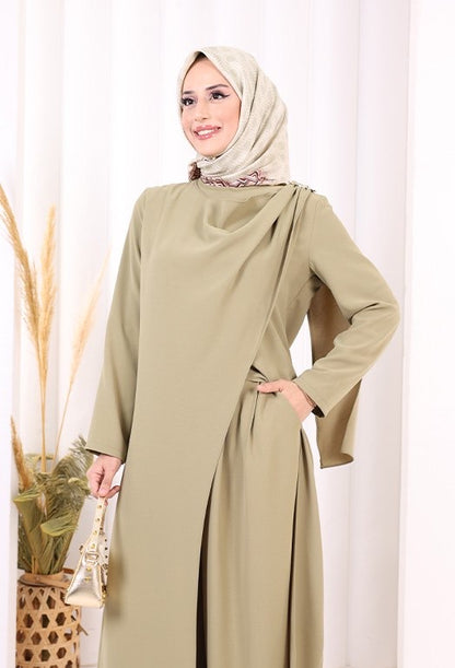 2 Pcs Long Tunic With Wide Pant Set
