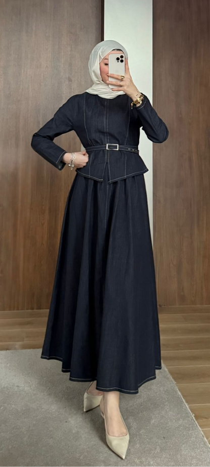 2 Pcs Denim co ord Skirt set