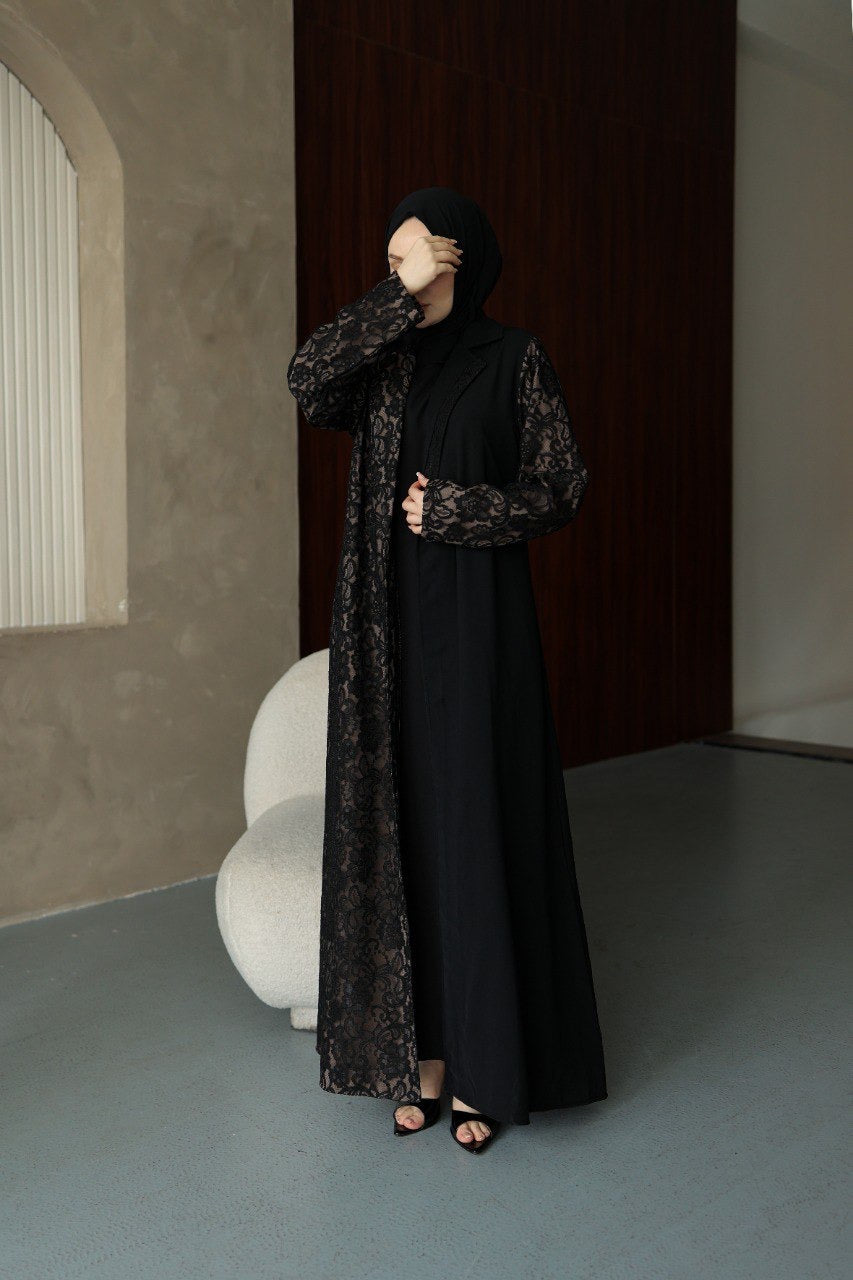 Formal Dantel Lace Abaya set