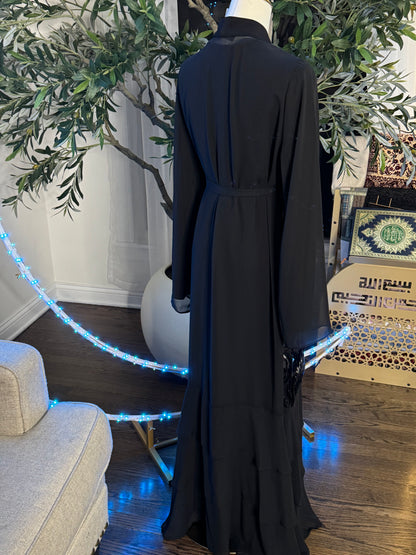 3 Pcs fancy Organza / chiffon Abaya Set
