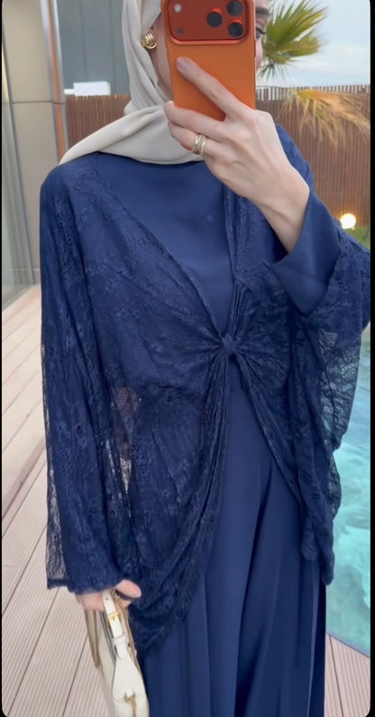 Elegant Lace Overlay Three-Piece Set