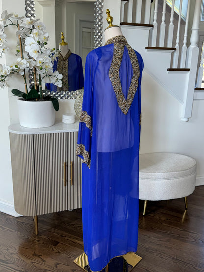 Stunning Sheer Chiffon Embellished Beaded Open Abaya