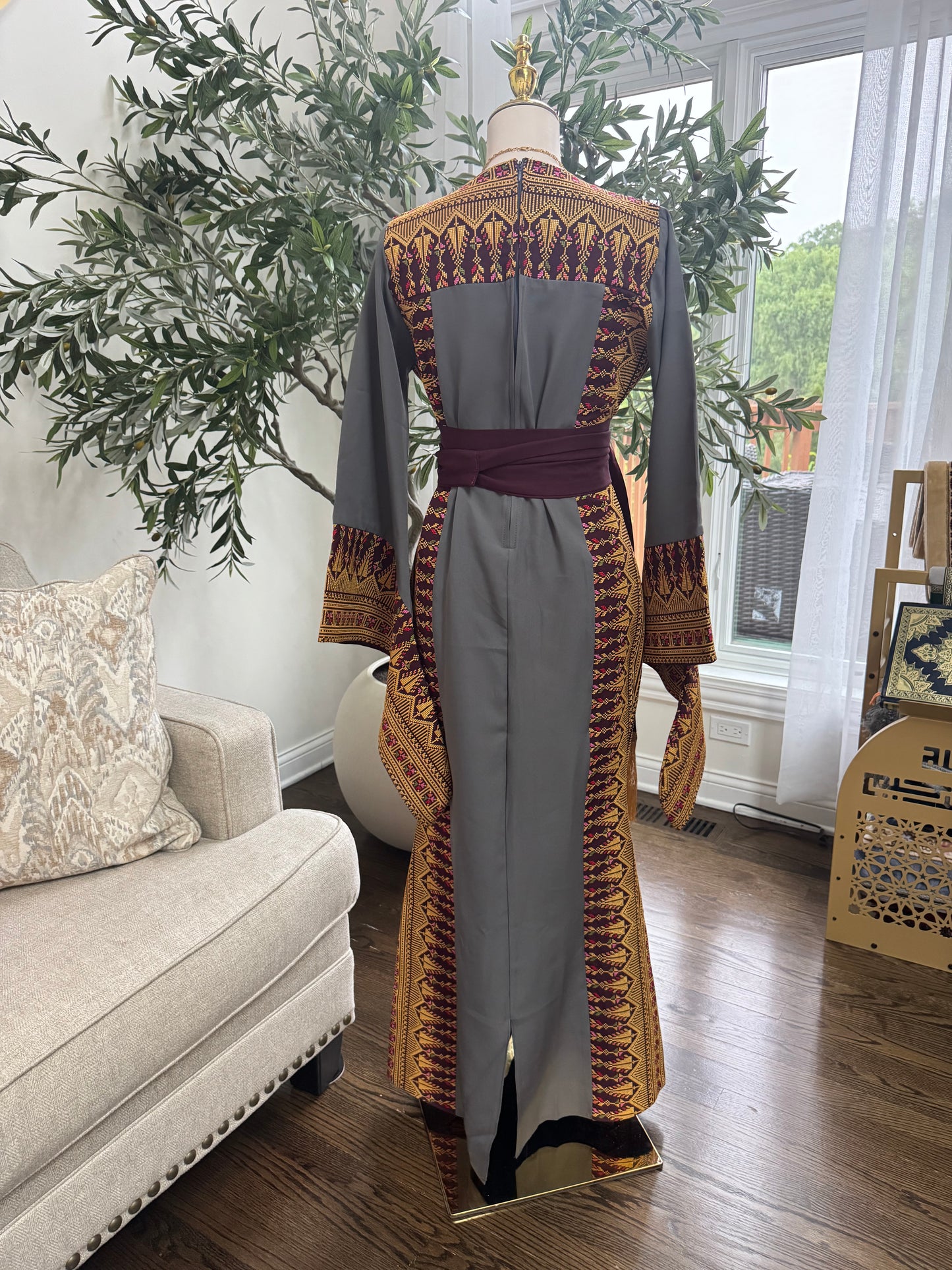 Luxurious Embroidered Tatreez Mermaid Thobe Dress via
